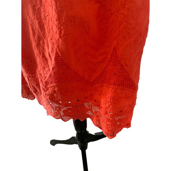π 2/$30 π Salmon Orange Dress with Lace Bodice from Kimchi Blu sz Medium - Picture 5 of 8